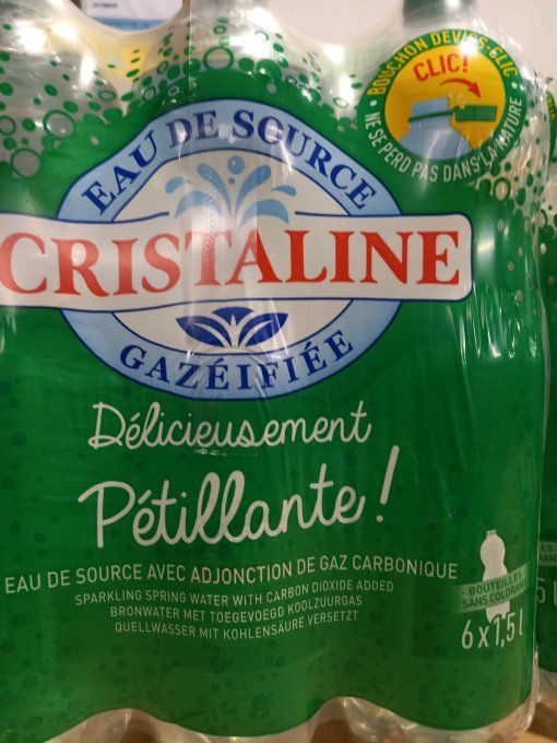 CRISTALINE EAU DE SOURCE GAZEUSE 1 5 L × 6