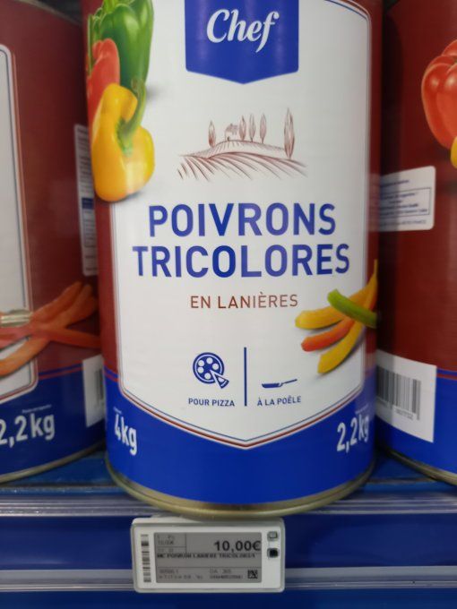 POIVRONS TRICOLOR  EN LANIÈRES 