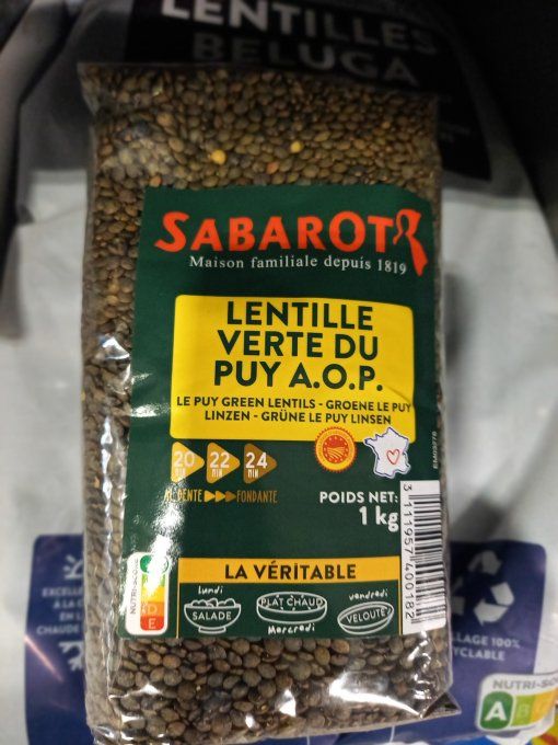 LENTILLE  VERTE  DU BERRY 1KG