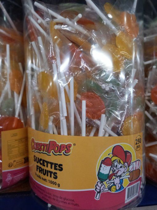 CRESTIPOP SUCETTES  FRUITS  1000 G