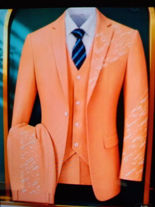 ENSEMBLE TROIS  PIÈCES COSTUME  FORMEL  AVEC BLAZER  GILET ET PANTALON TAILLE  M - L- XL -  XXL